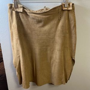Women’s genuine leather stitched skirt| perfect for the Double D design lovers